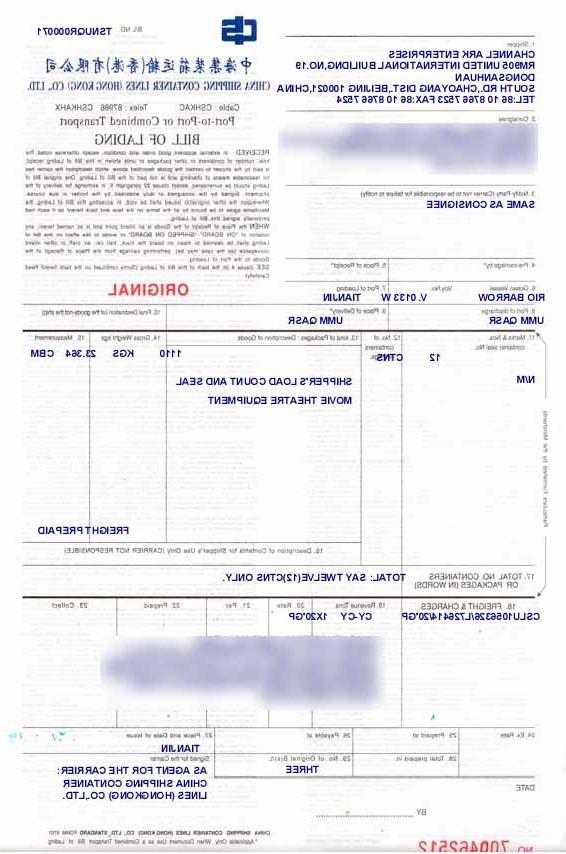 telex release bill of loading